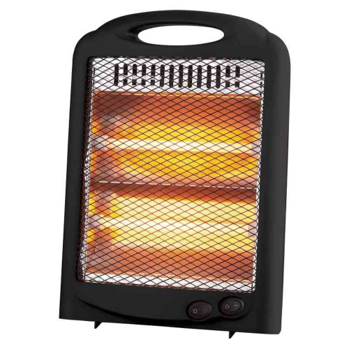 Stufa al Quarzo 600W Nera Luce Quadra