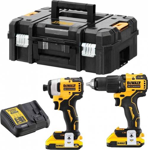 Kit DeWalt Trapano Percussione + Avvitatore Impulsi 18V 2x2.0Ah