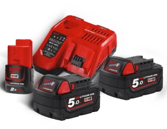 Kit Batteria Milwaukee M18 NRG502 2x5.0AH + Caricabatterie