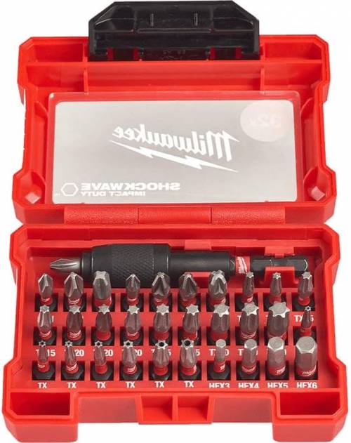 Kit Bits Shockwave 32 pz Milwaukee Compact Cassetta