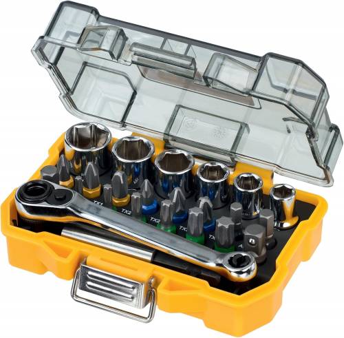Set 24 pezzi assortiti DeWalt con inserti e bussole per avvitare
